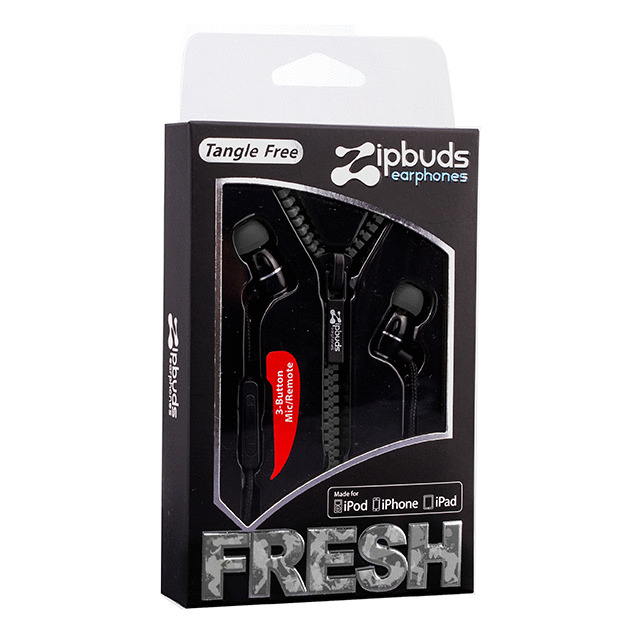 ジップアップイヤホンマイク「Zipbuds Fresh mic」 ブラックgoods_nameサブ画像