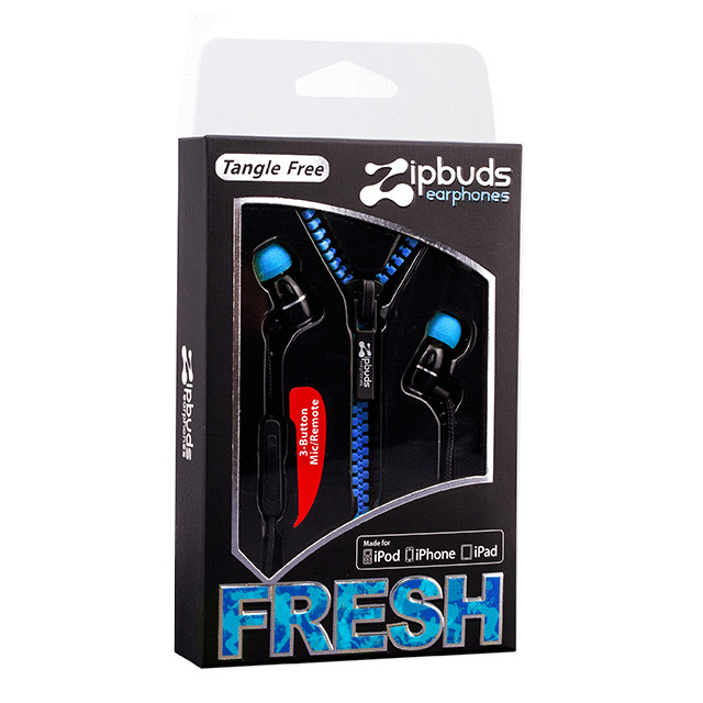 ジップアップイヤホンマイク「Zipbuds Fresh mic」 ブルー goods_nameサブ画像