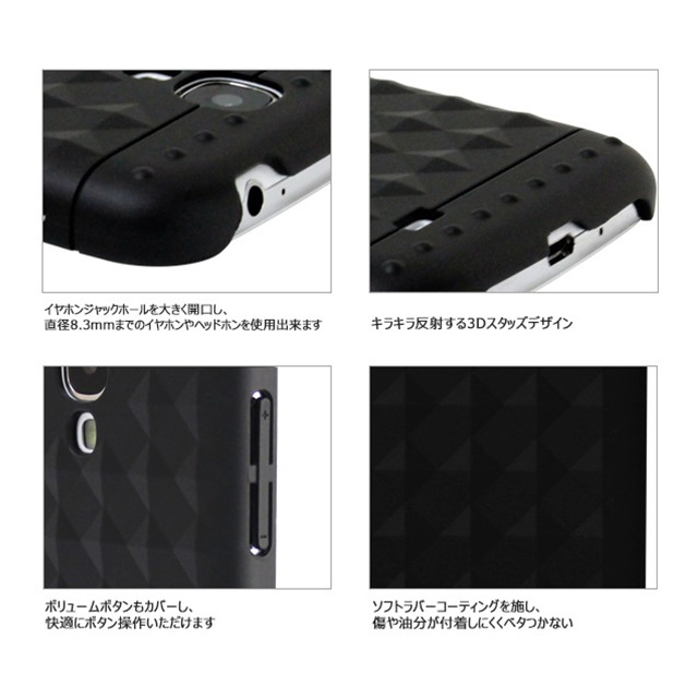 【GALAXY S4 ケース】PopTud Stud Design Case - Jet Blackサブ画像