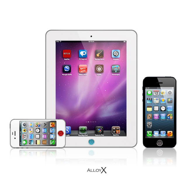 Alloy X Home Button Set for iPhone/iPad - Colors - Blue×Titanium×Redサブ画像