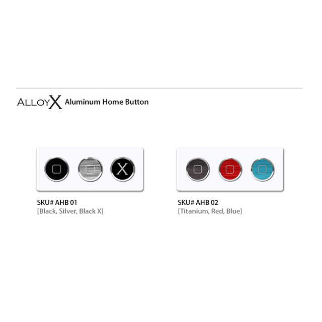 Alloy X Home Button Set for iPhone/iPad - Colors - Blue×Titanium×Redサブ画像