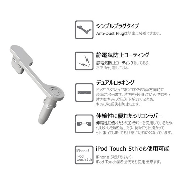 Anti-Dust Plug for iPhone 5s/5c/5/iPod Touch 5goods_nameサブ画像