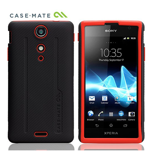 【XPERIA GX ケース】Hybrid Tough Case, Black/ Tangerine Tango