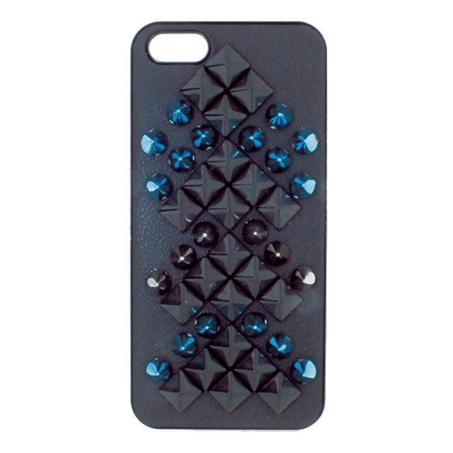 【iPhone 5 ケース】スタッズレザーケース  Triangle BLACK