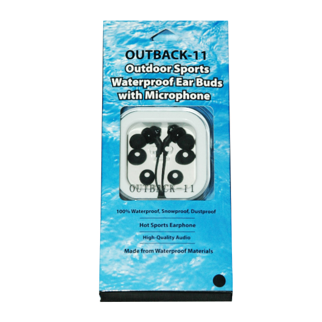 OUTBACK-11Waterproof Ear Buds with Microphone (Black)サブ画像