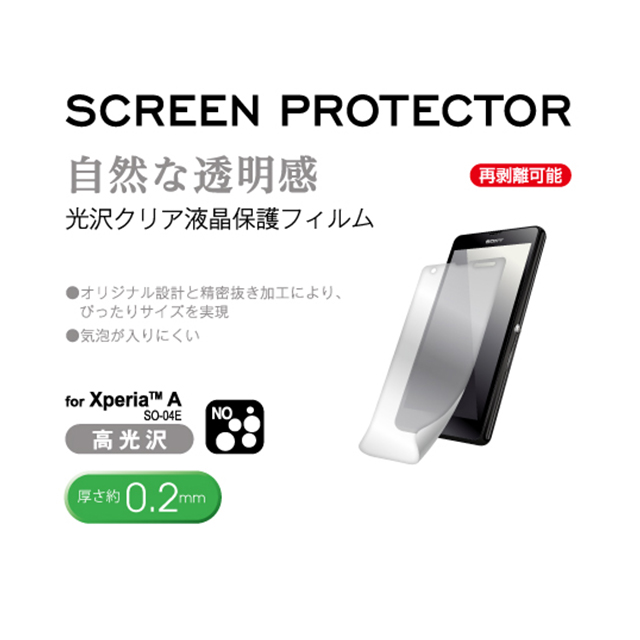 【XPERIA A フィルム】High Grade Protection Film  光沢クリア 液晶保護フィルムgoods_nameサブ画像