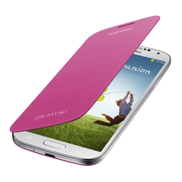 【GALAXY S4 ケース】Samsung純正アクセサリ フリップケース (ピンク)