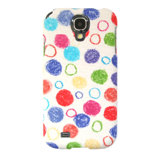 【Galaxy S4 ケース】オリジナルケース! クレパス水玉 GS4-608-WH