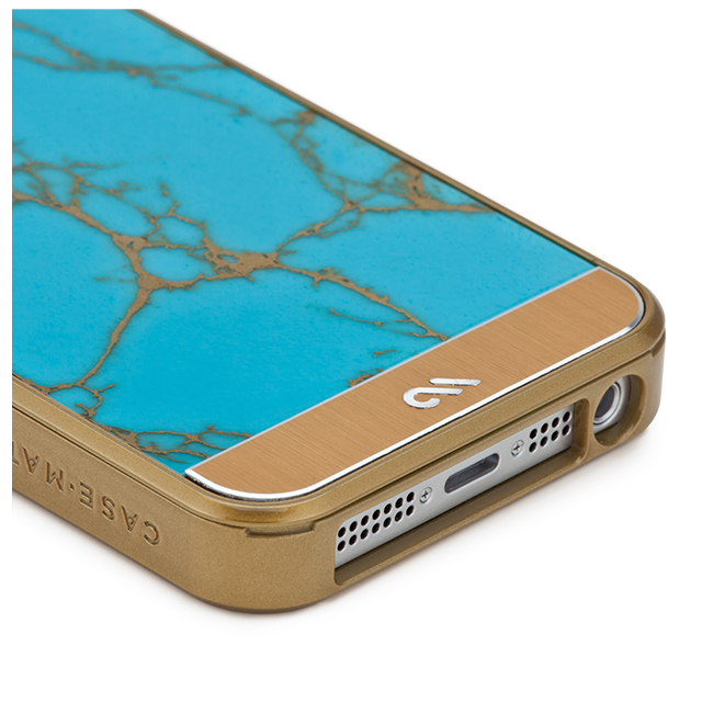 【iPhoneSE(第1世代)/5s/5 ケース】Crafted Case Gemstone,Turquoise (Turquoise/Gold)サブ画像