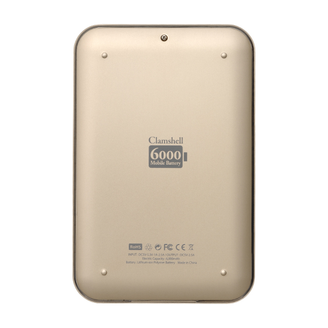 Clamshell 6000 Mobile Battery for iPhone/Smartphones (Gold)goods_nameサブ画像