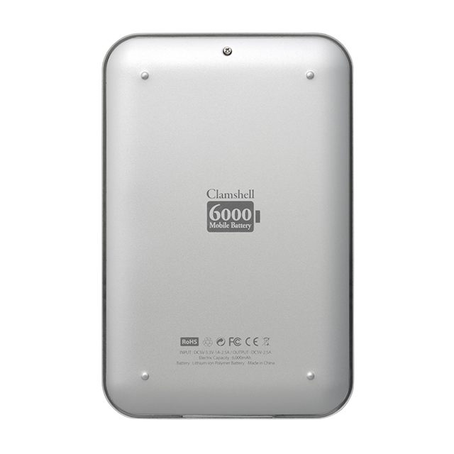 Clamshell 6000 Mobile Battery for iPhone/Smartphones (Silver)goods_nameサブ画像