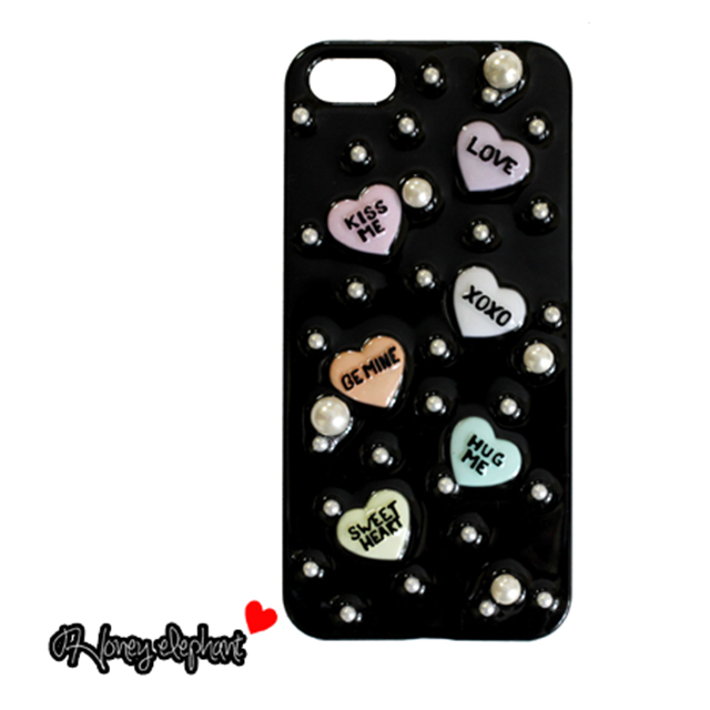 【iPhone5s/5 ケース】candy heart パールブラックgoods_nameサブ画像