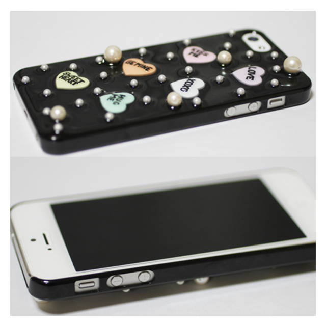 【iPhone5s/5 ケース】candy heart パールブラックgoods_nameサブ画像