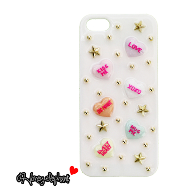 【iPhone5s/5 ケース】candy heart スタッズホワイトサブ画像