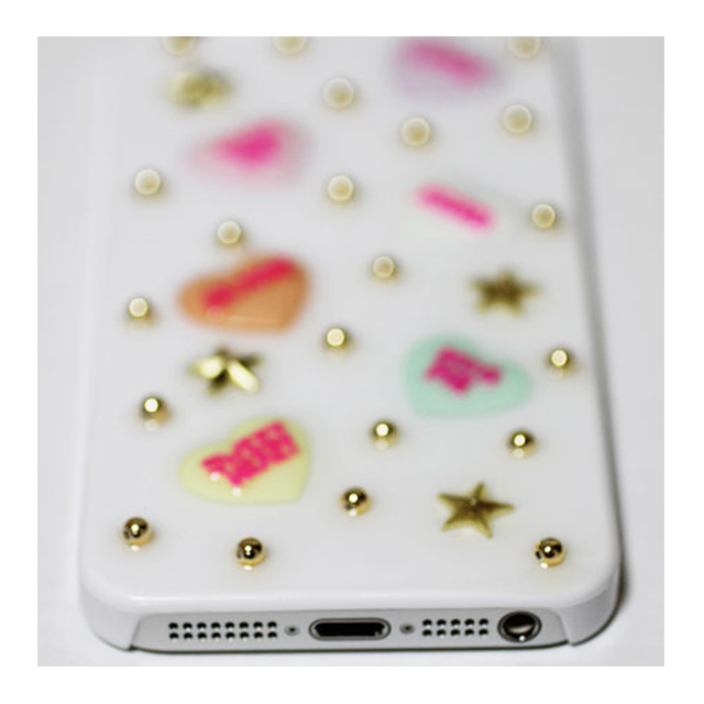 【iPhone5s/5 ケース】candy heart スタッズホワイトサブ画像