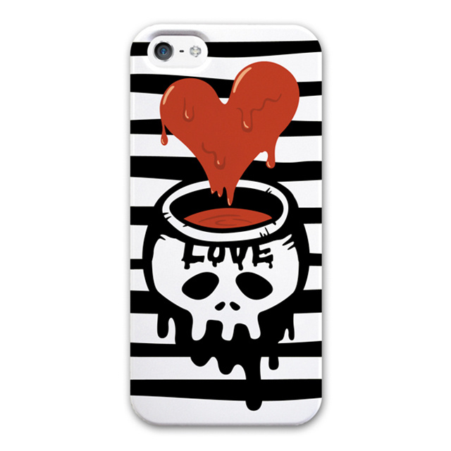 【iPhoneSE(第1世代)/5s/5 ケース】LOVE Skull ブラック