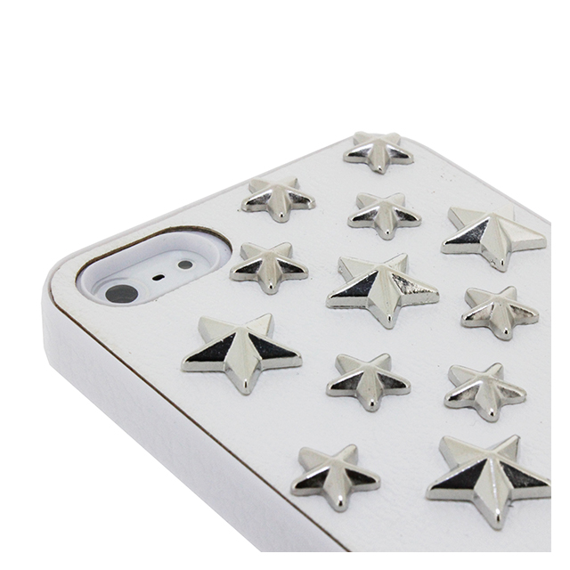 【iPhone5s/5 ケース】スタッズレザーケース Assert Star WHITEサブ画像