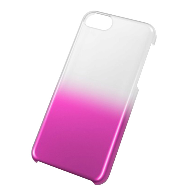 【iPhone5c ケース】シェルカバー(グラデーション)クリア×ピンク