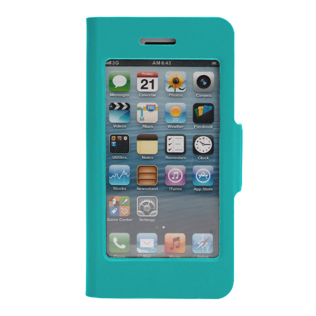 【iPhone5c ケース】Folio Window Case Lite-lake Blue