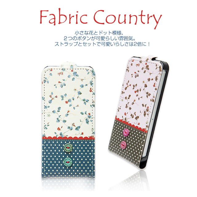 【iPhoneSE(第1世代)/5s/5 ケース】Fabric Country ストラップ付 (ネイビー)サブ画像