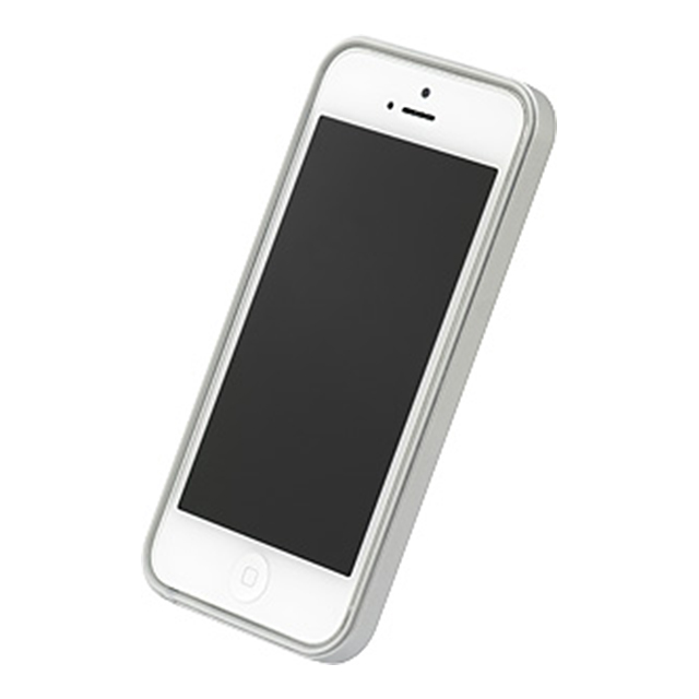 【iPhoneSE(第1世代)/5s/5 ケース】フラットバンパーセット (シルバー＆ホワイト)サブ画像