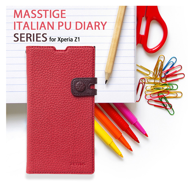 【XPERIA Z1 ケース】Masstige Italian PU Diary ネイビーgoods_nameサブ画像