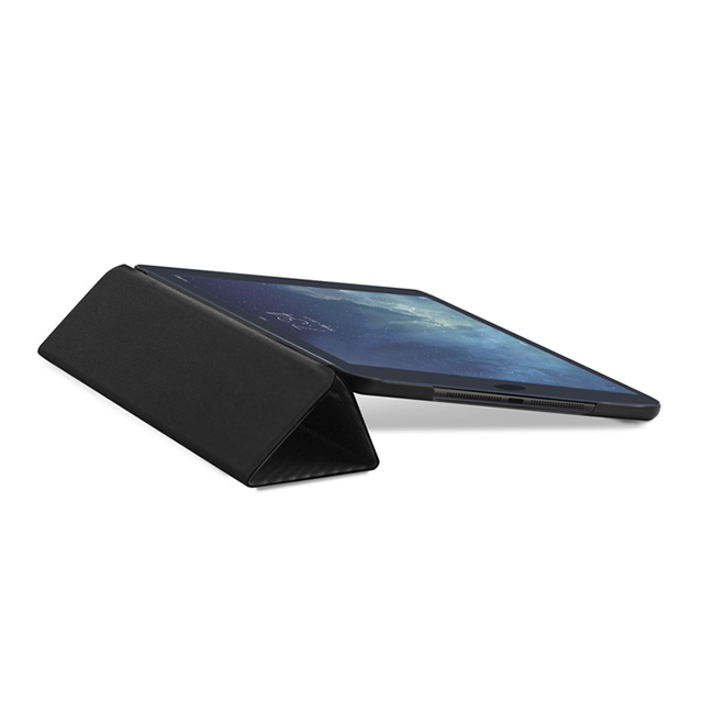 【iPad(9.7inch)(第5世代/第6世代)/iPad Air(第1世代) ケース】CarbonLook SHELL with Front cover ブラックサブ画像