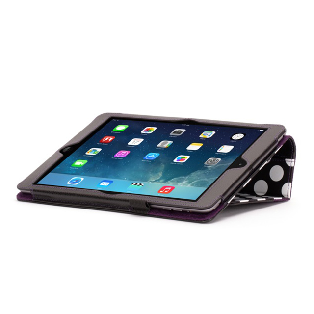 【iPad Air(第1世代) ケース】Back Bay Polka Folio Case Black/White/Purpleサブ画像