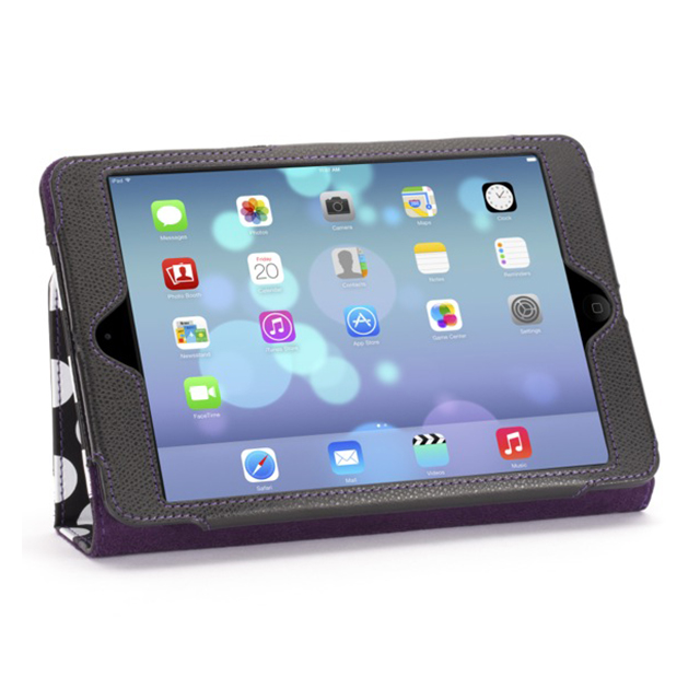 【iPad mini3/2/1 ケース】Back Bay Polka Folio Case Black/White/Purpleサブ画像