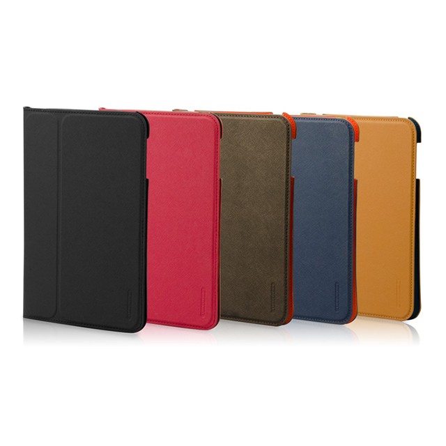 【iPad mini3/2/1 ケース】LeatherLook Classic with Front cover (キャメルブラウン/マリンブルー)サブ画像