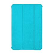 【iPad mini2/1 ケース】LeatherLook SHELL with Front cover for iPad mini パウダーブルー