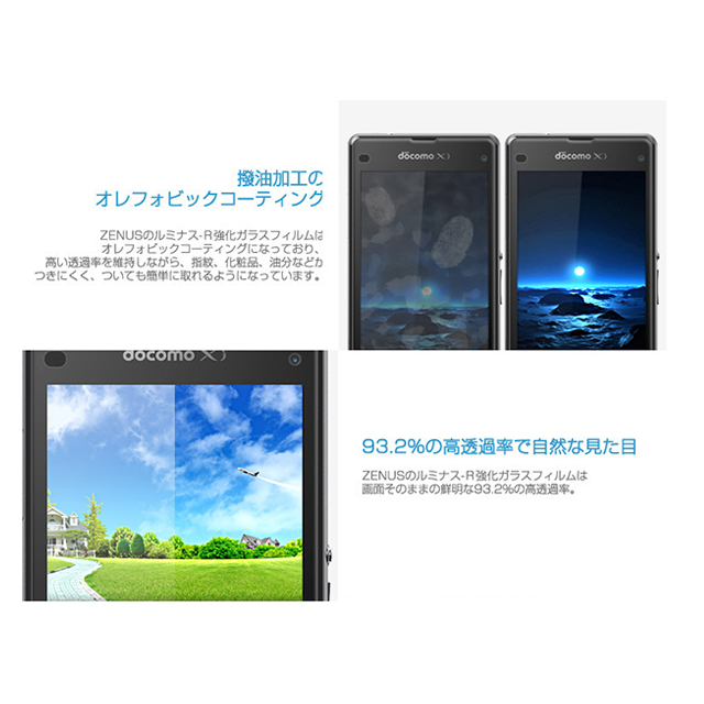 【XPERIA Z1 f フィルム】Luminous-R 強化ガラス液晶保護フィルムサブ画像