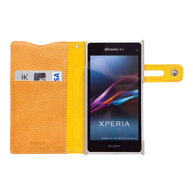 【XPERIA A2/Z1 f ケース】Prestige Color Edge Diary ライトゴールドgoods_nameサブ画像