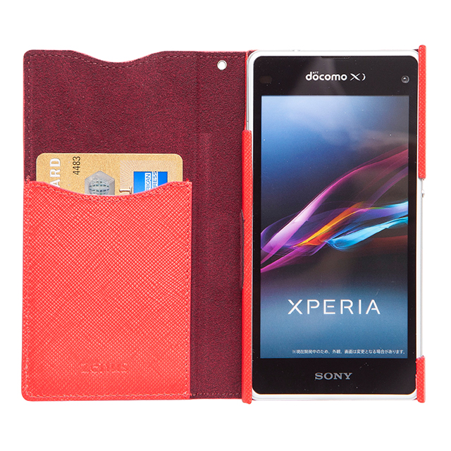 【XPERIA A2/Z1 f ケース】Prestige Minimal Diary (レッド)サブ画像