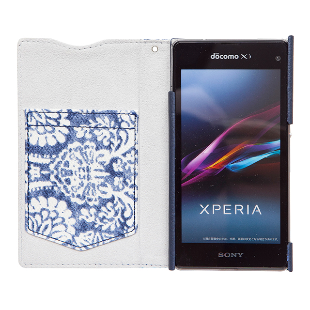 【XPERIA A2/Z1 f ケース】Denim Paisley Diaryサブ画像