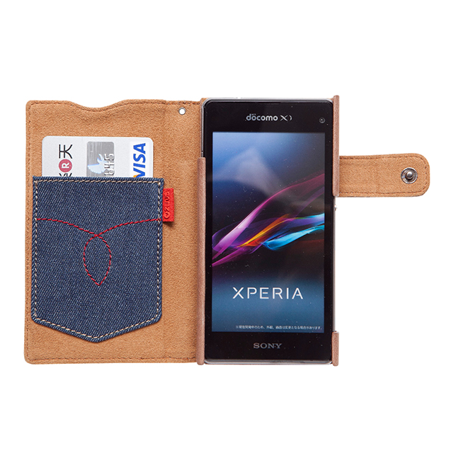 【XPERIA A2/Z1 f ケース】Denim Vintage Pocket Diarygoods_nameサブ画像