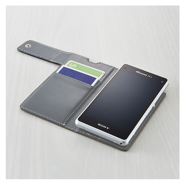 【XPERIA Z1 f ケース】フリップノートスタイルケース (ブラック)goods_nameサブ画像