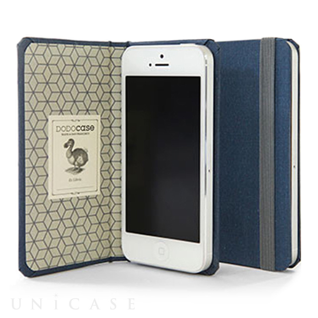 【iPhone5s/5 ケース】DODOcase ハードカバーブックスタイルケース Indigo Exterior with Pattern Geometric Interior インディゴ/ジオメトリック HC711003