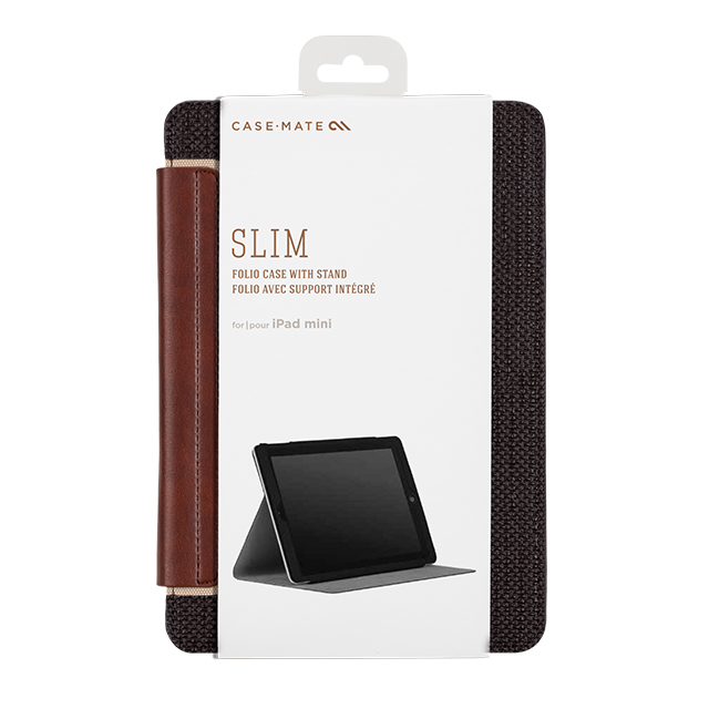 【iPad mini3/2/1 ケース】スリムタイプ スタンド機能付きケース「Slim」 テクスチャード ブラウンサブ画像