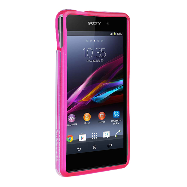 【XPERIA Z1 f ケース】Hybrid Tough Naked Case, Clear/Clear Pinkサブ画像