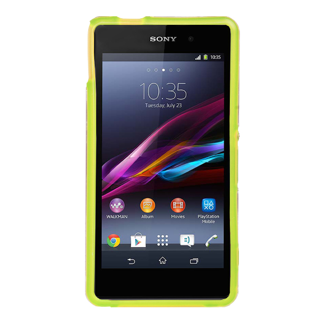 【XPERIA Z1 f ケース】Hybrid Tough Naked Case, Clear/Clear Limeサブ画像