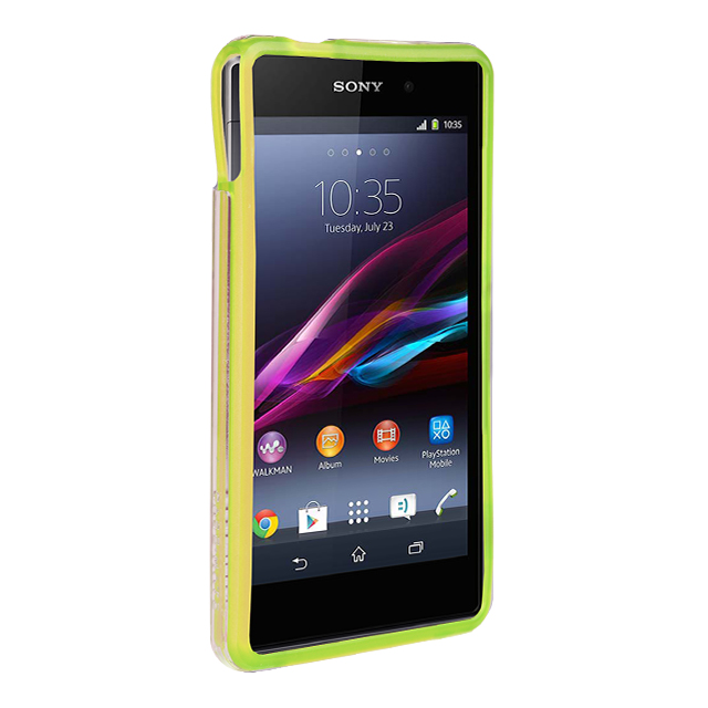 【XPERIA Z1 f ケース】Hybrid Tough Naked Case, Clear/Clear Limeサブ画像