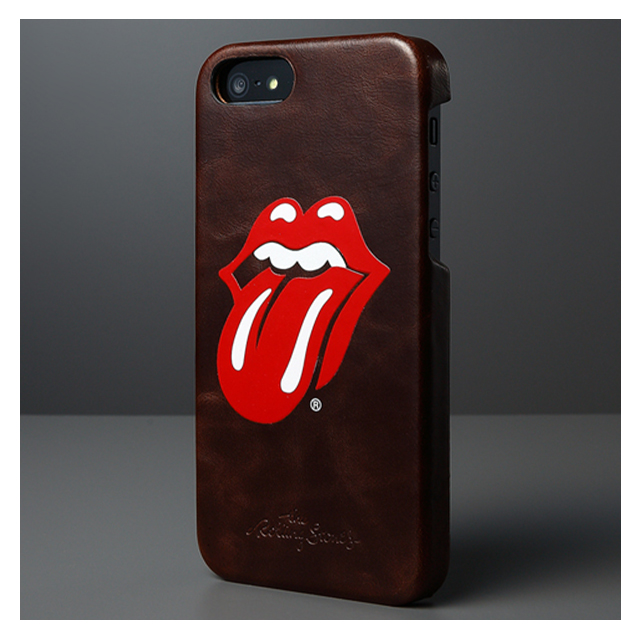 【iPhoneSE(第1世代)/5s/5 ケース】Rolling Stones Classic Tongue Leather Bar (ブラウン)サブ画像