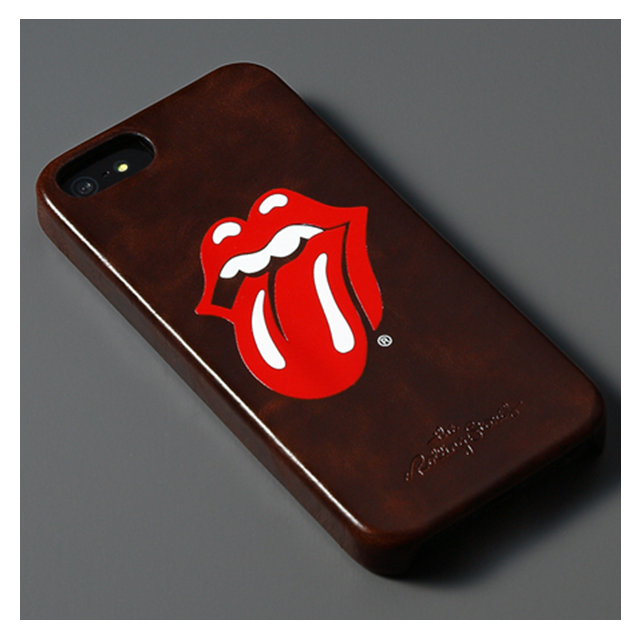 【iPhoneSE(第1世代)/5s/5 ケース】Rolling Stones Classic Tongue Leather Bar (ブラウン)goods_nameサブ画像