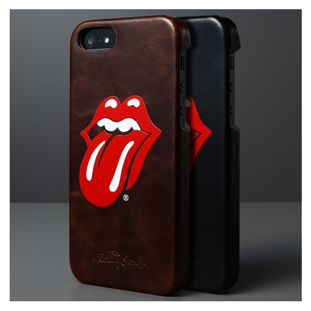 【iPhoneSE(第1世代)/5s/5 ケース】Rolling Stones Classic Tongue Leather Bar (ブラウン)goods_nameサブ画像