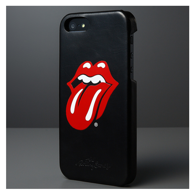 【iPhoneSE(第1世代)/5s/5 ケース】Rolling Stones Classic Tongue Leather Bar (ブラック)goods_nameサブ画像