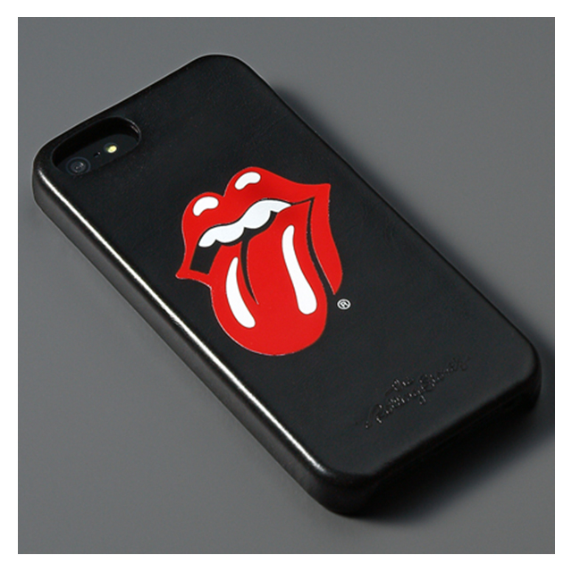 【iPhoneSE(第1世代)/5s/5 ケース】Rolling Stones Classic Tongue Leather Bar (ブラック)サブ画像