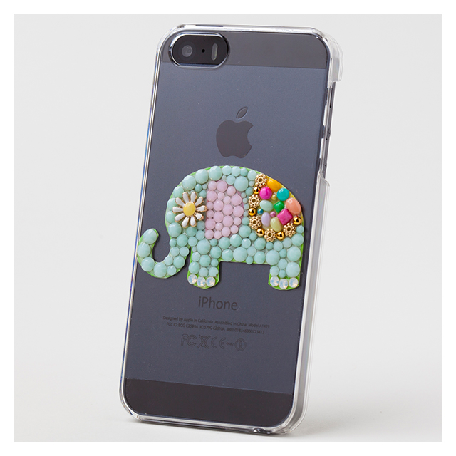 【iPhoneSE(第1世代)/5s/5 ケース】Bijou Macaron Elephant ～Point～ Mintgoods_nameサブ画像