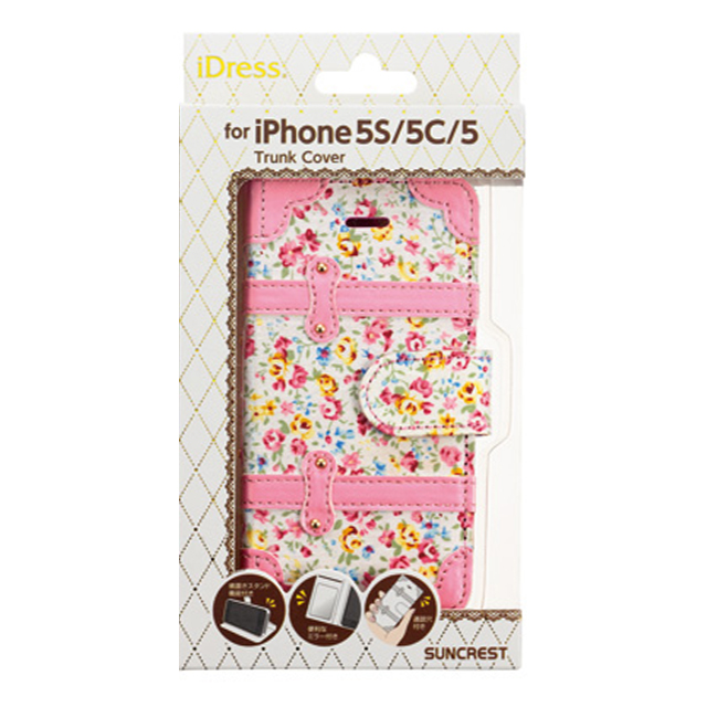 【iPhone5s/5c/5 ケース】花柄トランクカバー ピンクサブ画像