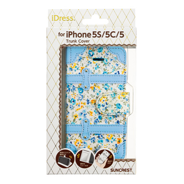 【iPhone5s/5c/5 ケース】花柄トランクカバー ブルーgoods_nameサブ画像